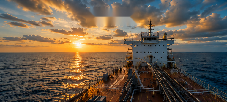 Navio ao Por do Sol